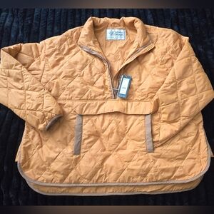 Alpine Design Quarter Zip Jacket in Orange and Tan